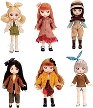SacPero BJD Dolls SD Fashion Dolls LadyDoolli Obitsu 11 Ball 40 Jointed Doll 6 in DIY Toys with Full Set Clothes Shoes Wig Makeup Best Gift for Girls,Mystery Box / One Set (Six Suits of Clothes)