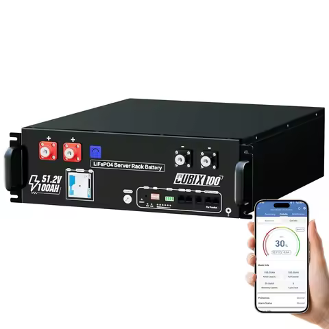 Customizable 48V 100Ah LiFePO4 Battery, 5120Wh Bluetooth Server Rack Battery, UL1973 UL9540A CEC Cer