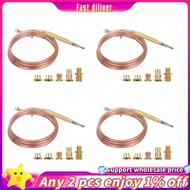 In stock-4X Universal Gas Stove Thermocouple with 20Pcs Nuts Heating Gas Burner Replacement Thermocouple Adaptor