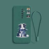 Casing OPPO RENO 2F RENO2 F cartoon collie Bottom texture shockproof Softcase Liquid Silicone Protector Smooth phone case cover