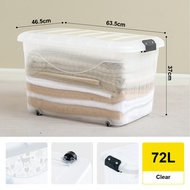 Citylife 72L Stackable Storage Box With Wheels Plastic Storage Box Organizer Large Capacity Containe