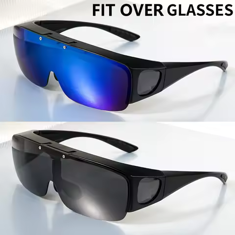 Flip Up Fit Over Glasses Fishing Sunglasses UV400 Oversized Side Shield Over Prescription Eyeglasses