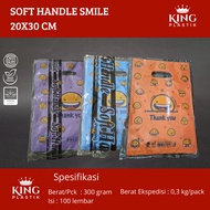 20x30 Soft Handle Oval Smile Plastic Bag 20 x 30 @100 sheets