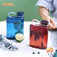 UMISTY Sport Bottle, Flat Shape Large Capacity Water Bottle, Portable Plastic Water Cup