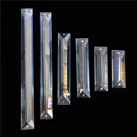 Big Size Transparent 22x150mm to 22x300mm Clear Crystal Triangle Strip Prism Suncatchers Lighting La