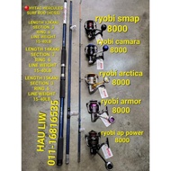 Set Pancing Pantai Joran Hytac + Mesin Ryobi