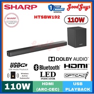 SHARP HTSBW192 2.1ch Sound Bar with Wireless Subwoofer I Bluetooth I Optical I HDMI