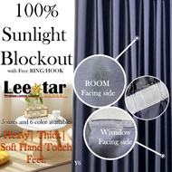 Y6 100% blackout curtain! Curtain pattern thick curtain blackout UV protection ring/hook curtain window made in Malaysia