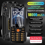 Q9 GSM 2G Network Mobile Phone 4 SIM Cards Rugged Bar Cellphone 3.5Inch HD Display Big Battery Loud 
