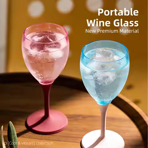 Joie Portable Wine Glass Nestable Food Safe Plastic Shock Resistant Heat Resistant Lightweight for O