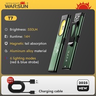 Warsun T7 LED Torch Light 650LM Compact Flashlight Rechargeable 6 Modes for Camping & Car Repair