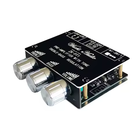 ZK-PT1 BT 5.0 Audio Receiver Decoder Stereo Tone Board Volume Controller Treble Bass Tonal preamp Am