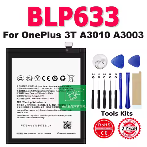 Brand-New Replacement Battery 3400mAh BLP633 For Oneplus 3T A3010 A3003 Retail Package Cell Phone Ba