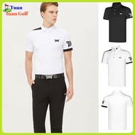 Harga promosi hari ini # Pakaian Golf Baju-T Lengan Pendek Longgar Lelaki Kolar Turn-Down Kering Cep