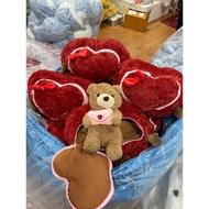 Valentine 2026) Red Heart-shaped Teddy bear with high-quality letter-hugging Teddy bear, 2-in-1 stuf