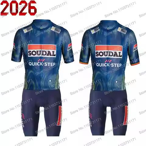 2026 Soudal Quick Step Team Cycling Jersey Set REMCO EVENEPOEL Belgium Clothing Short Sleeve France 