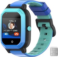 FEKIDO Wonlex GPS Smart Watch for Kids, 4G Smartwatch with SIM Card, 1.4" Phone Watch with Video Calls, Voice Chat, SOS, Camera, Pedometer, Alarm, Games for Boys Girls Aged 3-12 Years Old(KT20blue)
