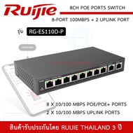 RUIJIE Switch POE 8ch รุ่น RG-ES110D-P สวิตซ์ POE 8-Port 10/100Mbps + 2 Uplink port 10/100Mbps 100-2