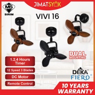 DEKA FIERO VIVI 16 Inch 3 Blades 12 Speed DC Motor Remote Control Wall Fan Ceiling Fan Corner Fan Ki