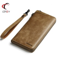 Long Men's Wallet Card Holder Bussiness Leather Wallet for Men Brand Casual Clutch Wallet Male Genuine Leather Zipper c0in Purse