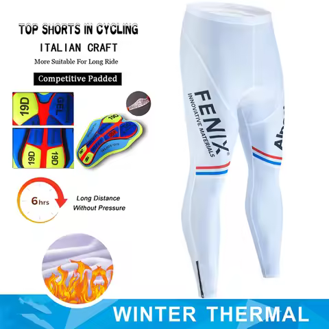 Alpecin Cycling Pants Winter Fleece Thermal Cycling Tights Men Cycling Bib Pants Windproof Bike Long