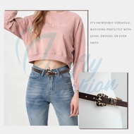 Leopard Print PU Skinny Belt for Women Ladies Belt Adjustable Fashion Causal Office Wear