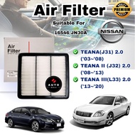 AIR FILTER NISSAN TEANA (J31) 2.0('03~'08) / TEANA (J32) 2.0 ('08~'13) / TEANA (L33) 2.0('13~'20) 16