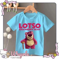 Customized skin-friendly fabricsKIDS T SHIRT BOY GIRL LOTSO strawberry pink hugging bear cotton chil
