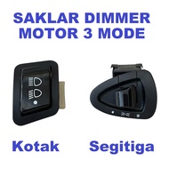 Tombol Saklar Dimmer Lampu Motor Kotak Segitiga 3 Mode On Off Dim Jauh Dekat Honda Yamaha Suzuki