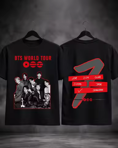 BTS World Tour 2026 Double Side T-shirt Men Women Summer Clothing Fashion High Quality Short Sleeved