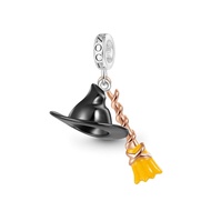 Gnoce Wicked Witch Elphaba's Hat & Broom Pendant Dangle Charm