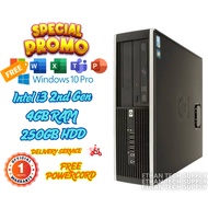 🇲🇾【CHEAPEST PC】HP Elite 6200 /8200 SFF Desktop PC | Intel Core i3 2nd Gen | 4GB DDR3 | 250GB | Windo