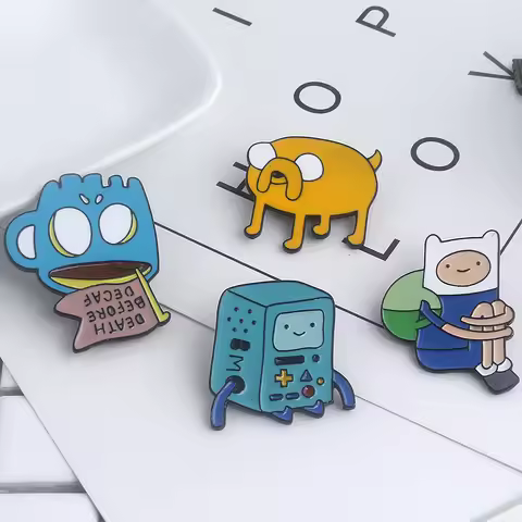 Cute Enamel Adventure Time Pins Brooch Cartoon Funny Cup Finn Princess Jack BMO Badge Brooch Backpac