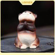 Small Otter Tea Pet Otter Tea Pet Crafts Table Centerpiece Adorable Clay Otter Sculpture for Desk Ho