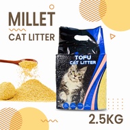 [READY STOCK] Crushed Millet Tofu Cat Litter 2.5KG – Fast Clumping, Strong Odor Control, Flushable