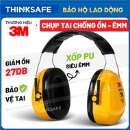 Chụp tai chống ồn 3M H9A Độ giảm ồn 25db phone chống ồn cao cấp bảo vệ tai (Màu vàng đen) - Thinksaf