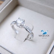 Madduckjewels 925 CZ Silver Ring/Moissanite/Lab Grown Diamond Rhodium Plated Wedding RG1606