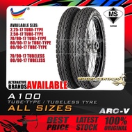 TAYAR MOTORSIKAL ARC-V A100 TYRE 2.25-17, 2.50-17, 225-17, 250-17, 70/90-17, 80/90-17 (BUNGA TT100 P