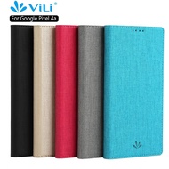 Vili Luxury PU Leather Casing Google Pixel 4A Magnetic Flip Cover Pixel4A 4G Fashion Simple Case Card Holder