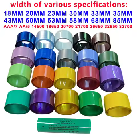 1m/lot AAA/7 AA/5 14500 18650 21700 Lithium Battery PVC Shrinkage Film Outer Skin Repair Packaging I