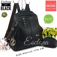 Esclona Tas Ransel Wanita Impor Batam Backpack Gendong Laptop Fashion Cewek Kerja Kantor Kuliah 018