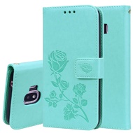 Samsung Galaxy J2 Pro J4 2018 Case Leather Flip Cover Flower Wallet Stand Cover