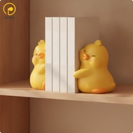 Perfk Cute Duck Bookends Cartoon Resin Bookends Scratch-Resistant Book Ends Non-Slip for Children St