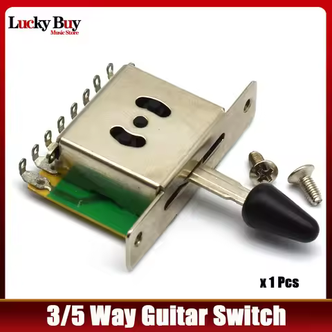 1 Pcs 3/5 Way 8 Key Electric Guitar Pickup Selector Toggle Switch with Black Tip Cap for FD TL Style