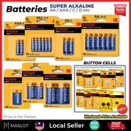 KODAK Battery Max Alkaline AA / AAA / C / D / 9V Batteries A76 LR 44 2016 2025 2032 1220 1616 1620 1