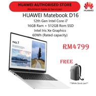 Huawei Matebook D16 12th Gen Intel Core i7 - 12700H Processor 16GB RAM + 512GB SSD Huawei Laptop