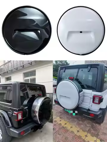 SXMA J9055 Spare Tire Cover forJeep forWrangler JK&JL Black/White with hole 1PC High Quality 2007-20