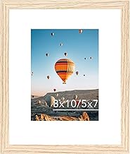 8x10 Picture Frame with 5x7 Mat for Wall Hanging or Tabletop, Display Photo 5x7 with Mat or 8x10 wit