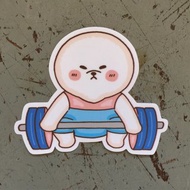 比熊舉重小防水貼紙 SS0107