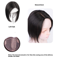 【B.Q】13*13cm-22/32cm 100% Human Hair Piece Hair Topper Hair Replacement Cover White Hair Breathable